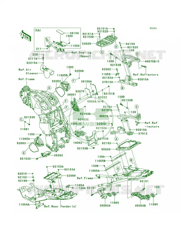 Frame Fittings Kawasaki MOTOS 1400 2012 Concours 14 ABS  ZG1400CCF
