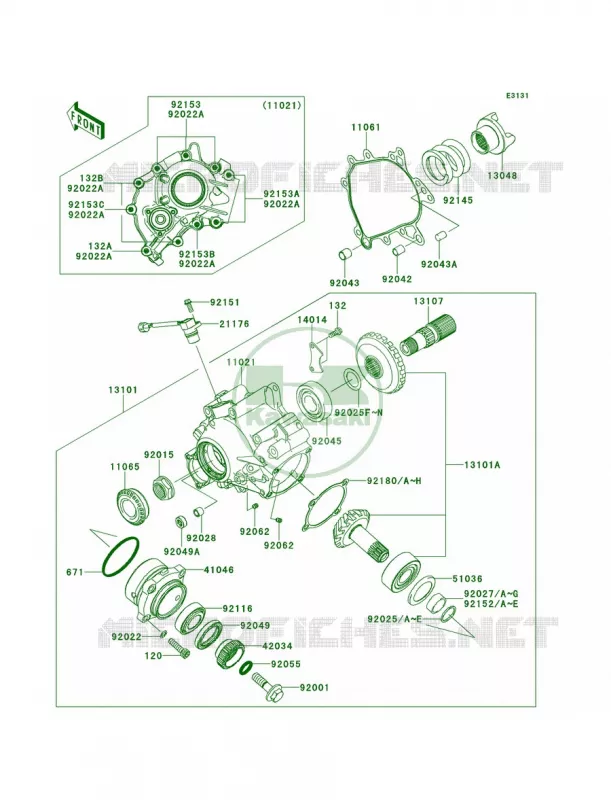 Front Bevel Gear Kawasaki MOTOS 1400 2012 Concours 14 ABS  ZG1400CCF