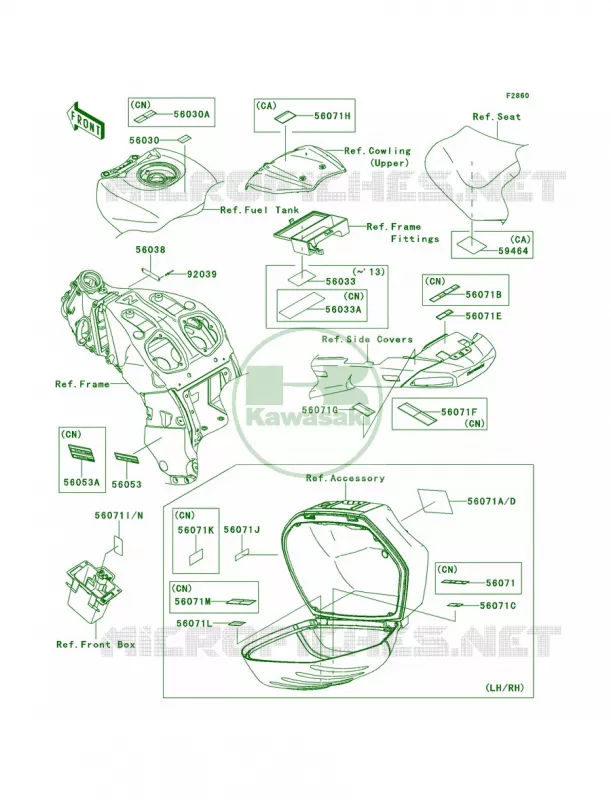 Labels Kawasaki MOTOS 1400 2012 Concours 14 ABS  ZG1400CCF