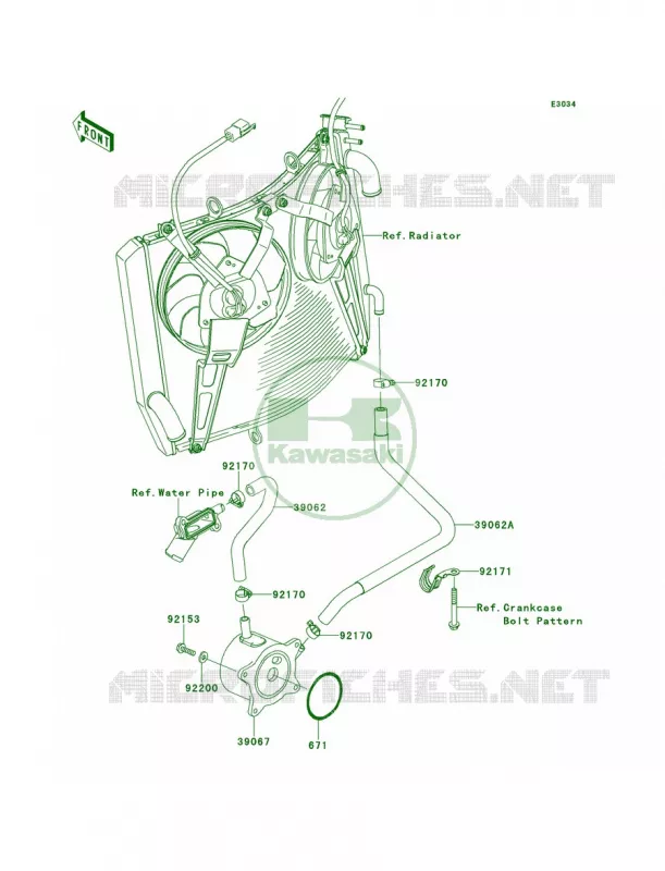 Oil Cooler Kawasaki MOTOS 1400 2012 Concours 14 ABS  ZG1400CCF