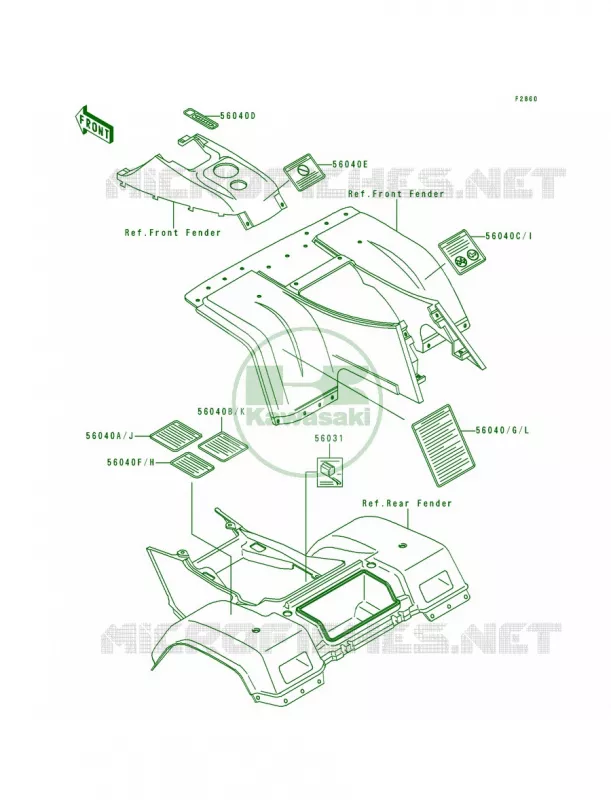 Labels Kawasaki QUAD 300 1991 Bayou 300 4X4  KLF300-C3