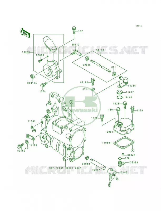 Control Kawasaki QUAD 300 1990 Bayou 300 4X4  KLF300-C2
