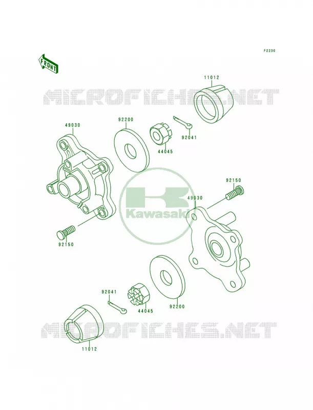 Front Hub Kawasaki QUAD 300 1990 Bayou 300 4X4  KLF300-C2