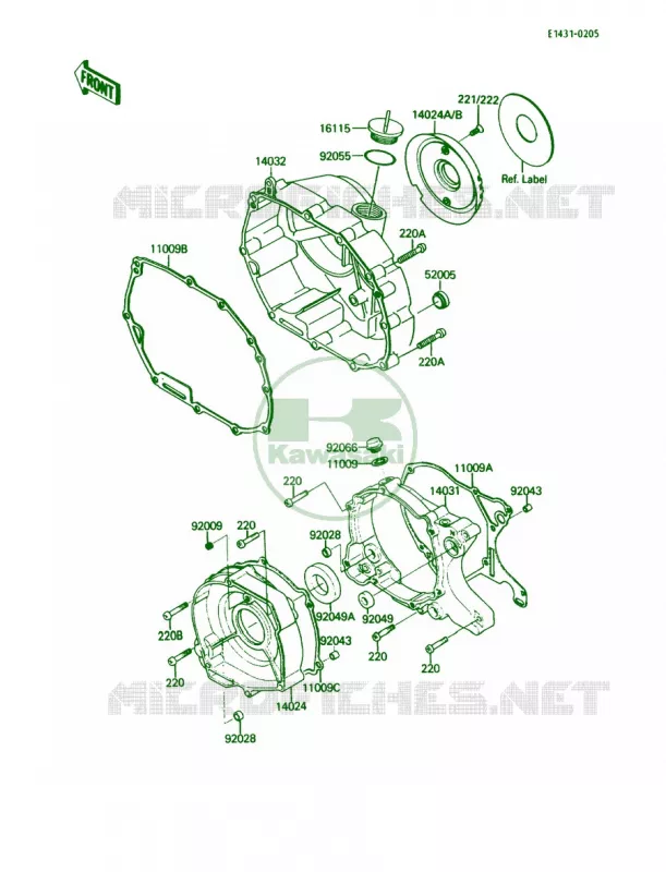 Engine Covers Kawasaki QUAD 110 1988 Mojave 110E  KLF110-B2