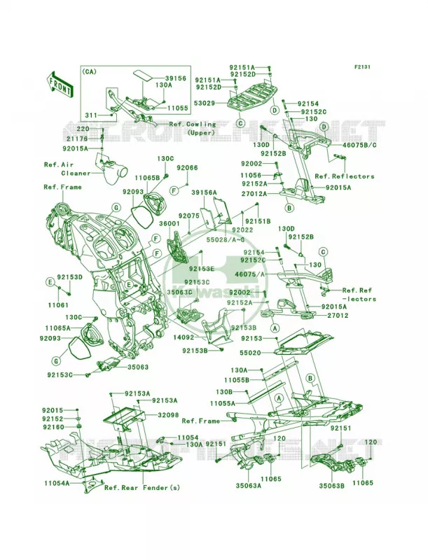Frame Fittings Kawasaki MOTOS 1400 2011 Concours 14 ABS  ZG1400CBF