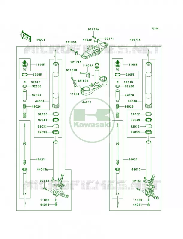 Front Fork Kawasaki MOTOS 1400 2011 Concours 14 ABS  ZG1400CBF