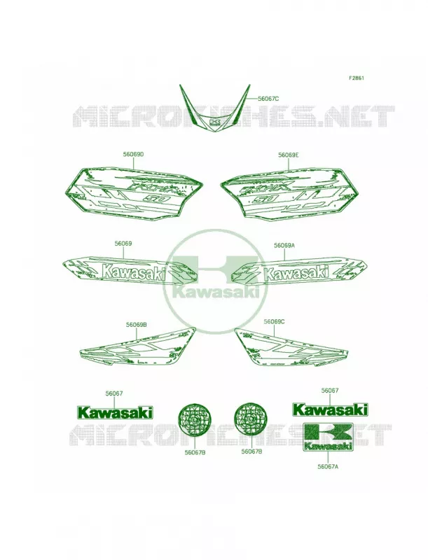 DecalsBDF Kawasaki QUAD 50 2014 KFX50  KSF50BEF