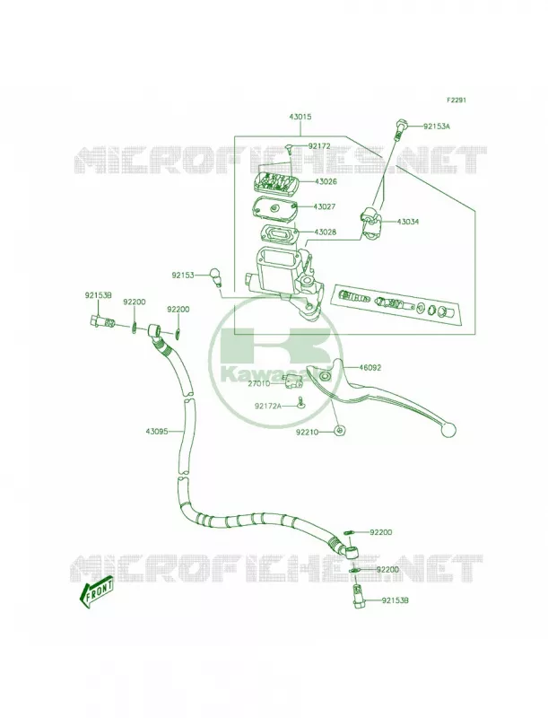 Front Master Cylinder Kawasaki QUAD 50 2014 KFX50  KSF50BEF