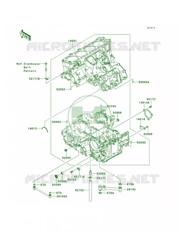 Crankcase Kawasaki MOTOS 1400 2010 Concours 14  ZG1400DAF