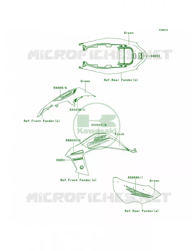 DecalsBCS Kawasaki QUAD 450 2013 KFX450R  KSF450BDF