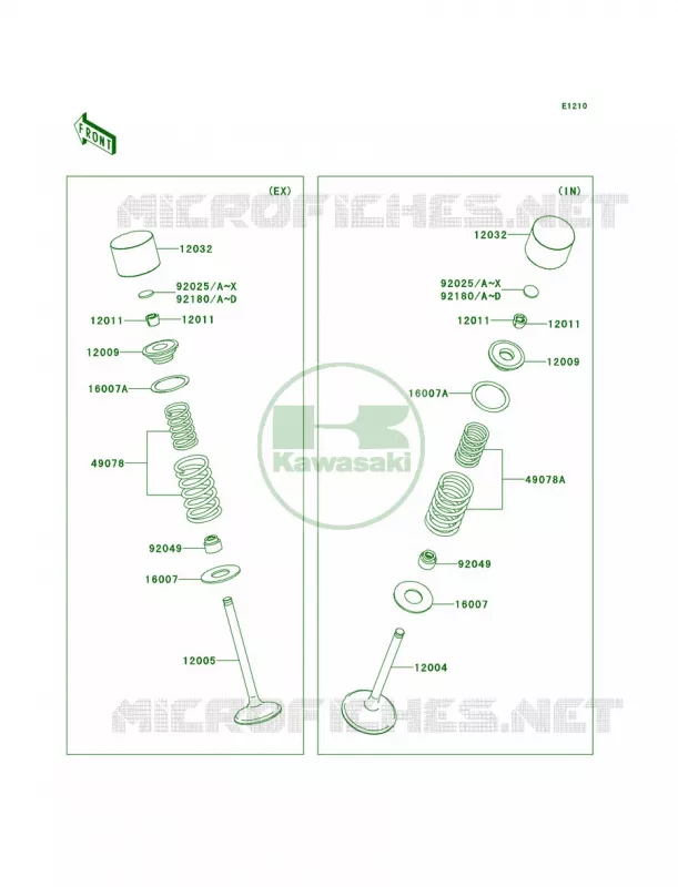 Valves Kawasaki QUAD 450 2013 KFX450R  KSF450BDF