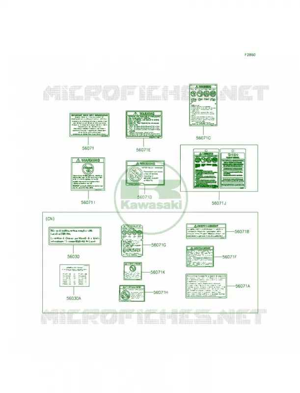 Labels Kawasaki QUAD 90 2013 KFX90  KSF90ADF