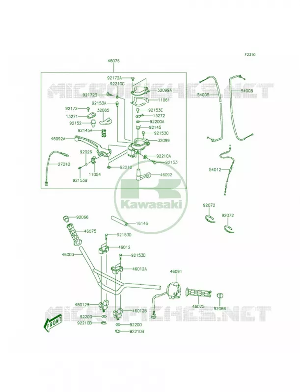 Handlebar Kawasaki QUAD 90 2012 KFX90  KSF90ACF