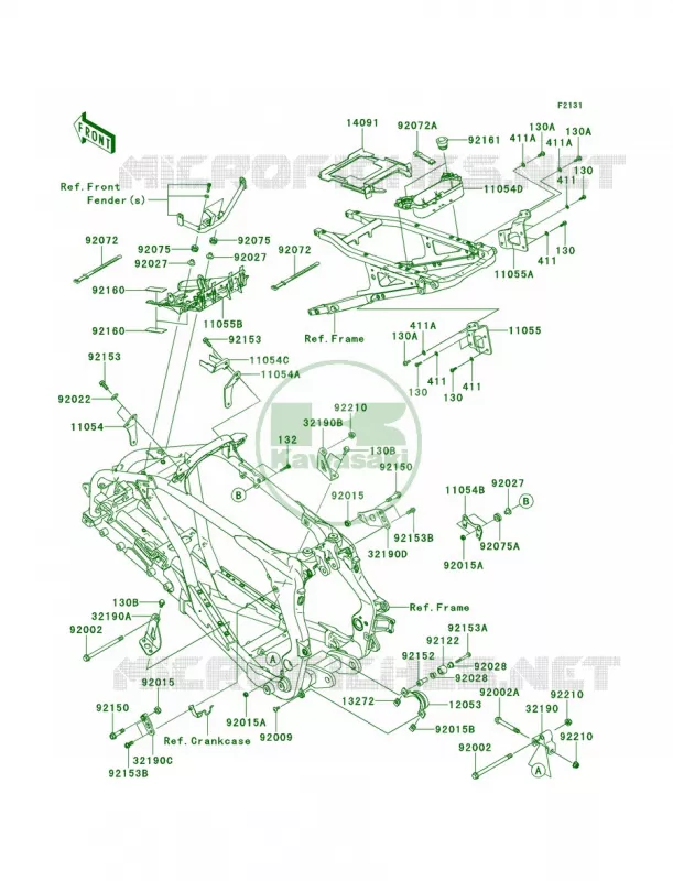 Frame Fittings Kawasaki QUAD 450 2012 KFX450R  KSF450BCS