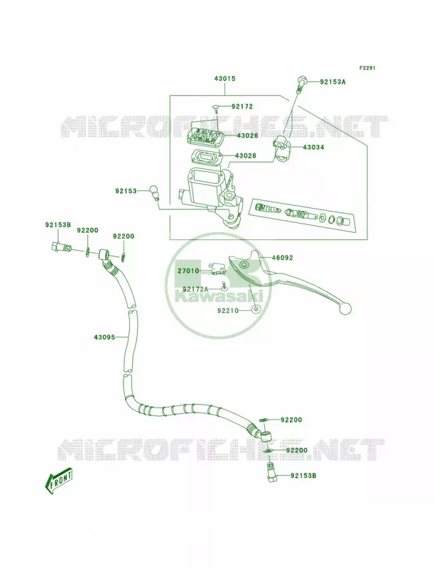 Front Master Cylinder Kawasaki QUAD 90 2011 KFX90  KSF90ABF