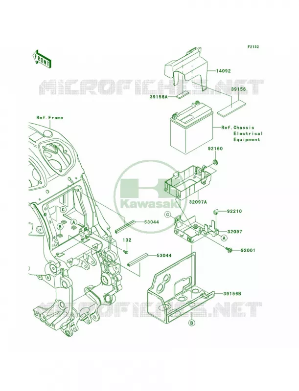 Battery Case Kawasaki MOTOS 1400 2010 Concours 14 ABS  ZG1400CAF