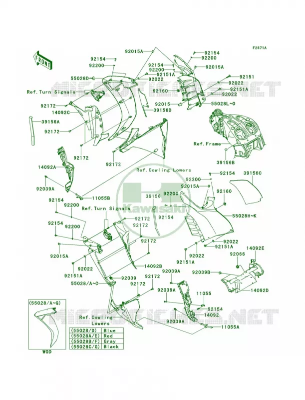 CowlingCenterCDFCEF Kawasaki MOTOS 1400 2010 Concours 14 ABS  ZG1400CAF