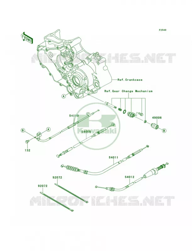 Cables Kawasaki QUAD 450 2009 KFX450R  KSF450B9F