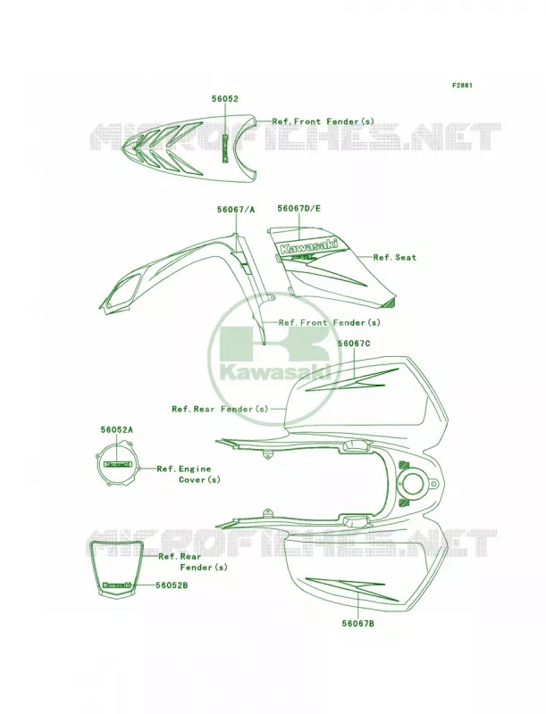 DecalsBlueB6F Kawasaki QUAD 700 2009 KFX700  KSV700B9F