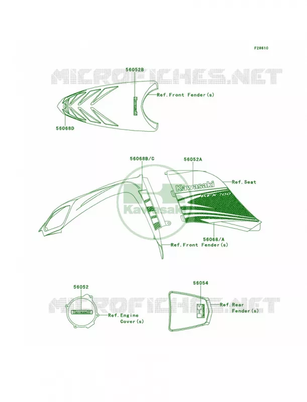 DecalsRedB9F Kawasaki QUAD 700 2009 KFX700  KSV700B9F