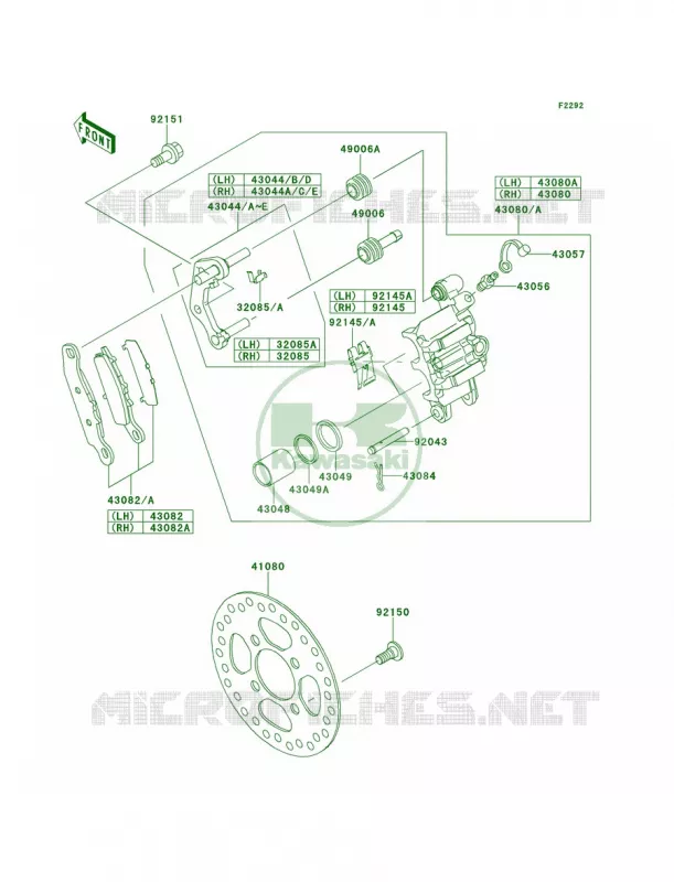 Front Brake Kawasaki QUAD 700 2009 KFX700  KSV700B9F