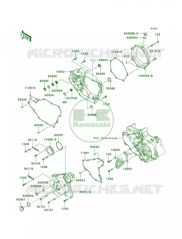 Engine Covers Kawasaki QUAD 450 2008 KFX450R  KSF450B8F