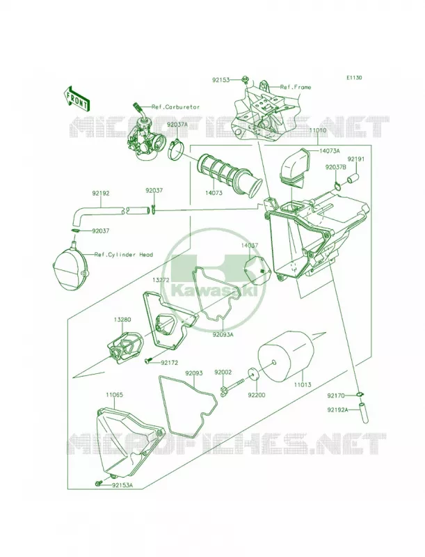 Air Cleaner Kawasaki MOTOS 140 2012 KLX140  KLX140ACF