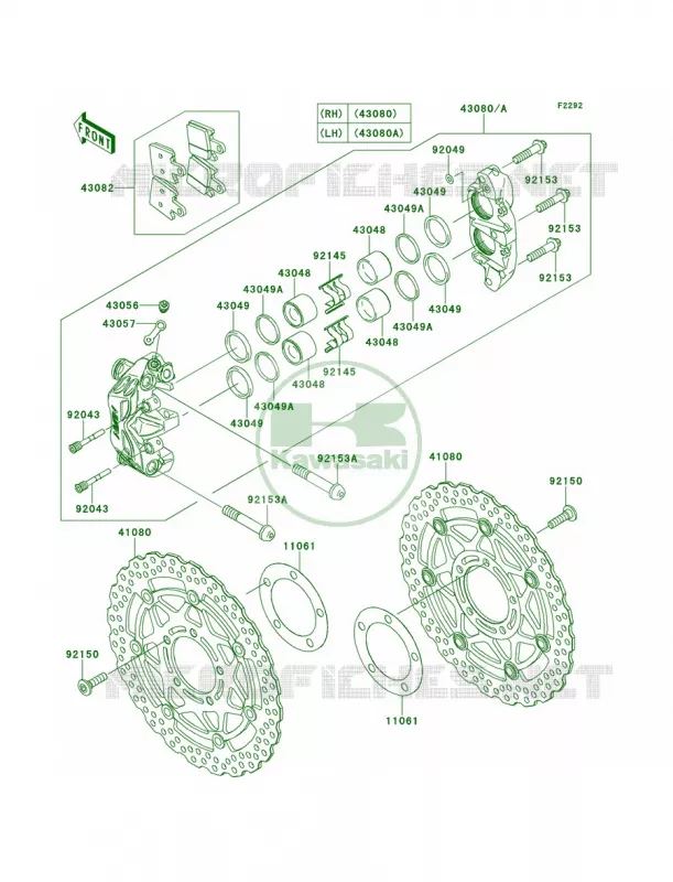 Front Brake Kawasaki MOTOS 1400 2009 Concours 14  ZG1400B9F