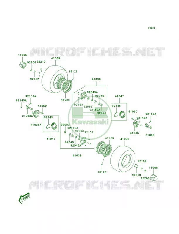 Front Hub Kawasaki QUAD 50 2008 KFX50  KSF50B8F