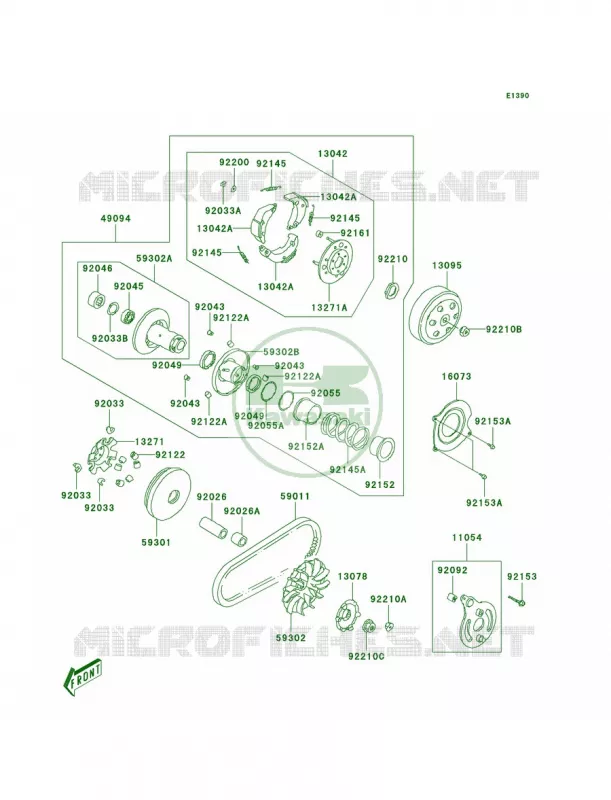 Belt Converter Kawasaki QUAD 90 2007 KFX90  KSF90A7F