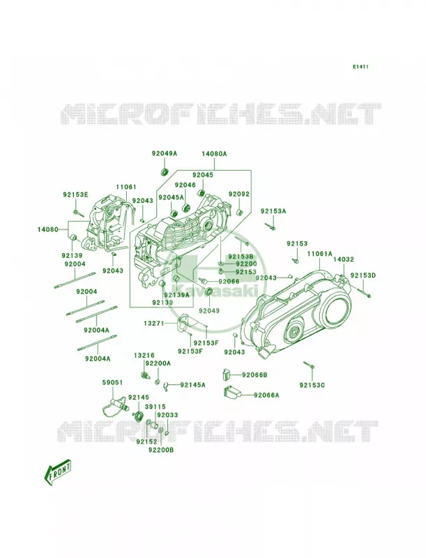 Crankcase Kawasaki QUAD 90 2007 KFX90  KSF90A7F