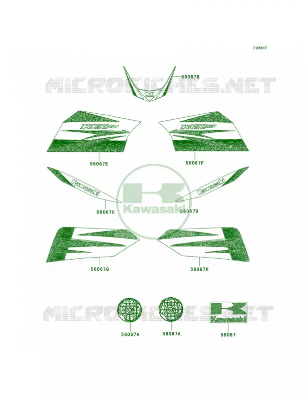 DecalsGreenAAFCN Kawasaki QUAD 90 2007 KFX90  KSF90A7F