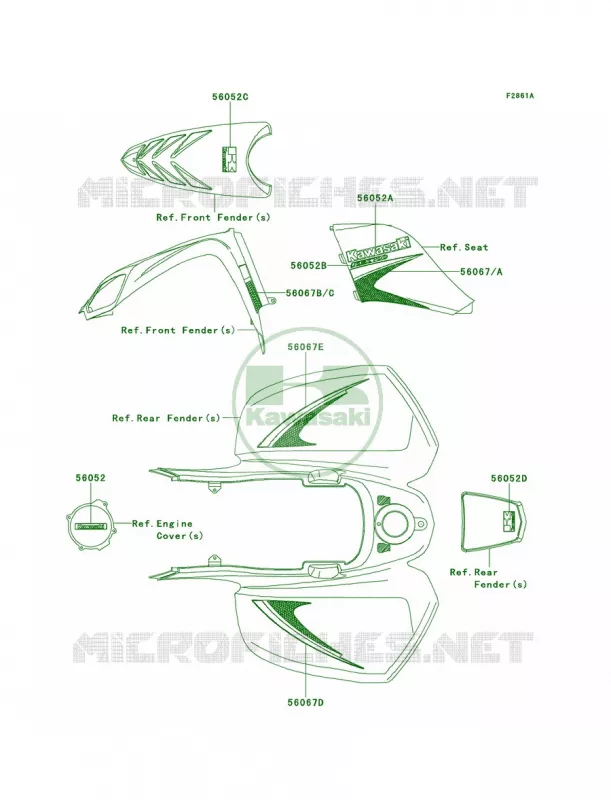 DecalsA7F Kawasaki QUAD 700 2007 KFX700  KSV700A7F