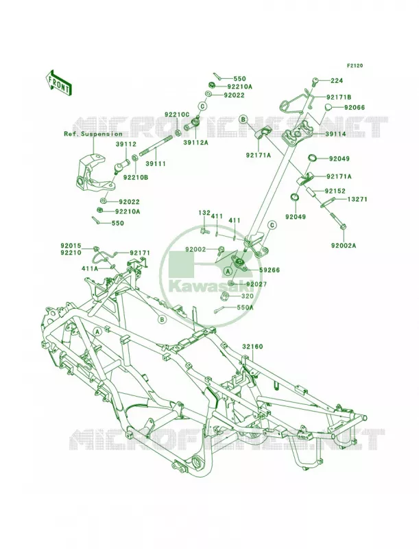 Frame Kawasaki QUAD 700 2007 KFX700  KSV700B7F