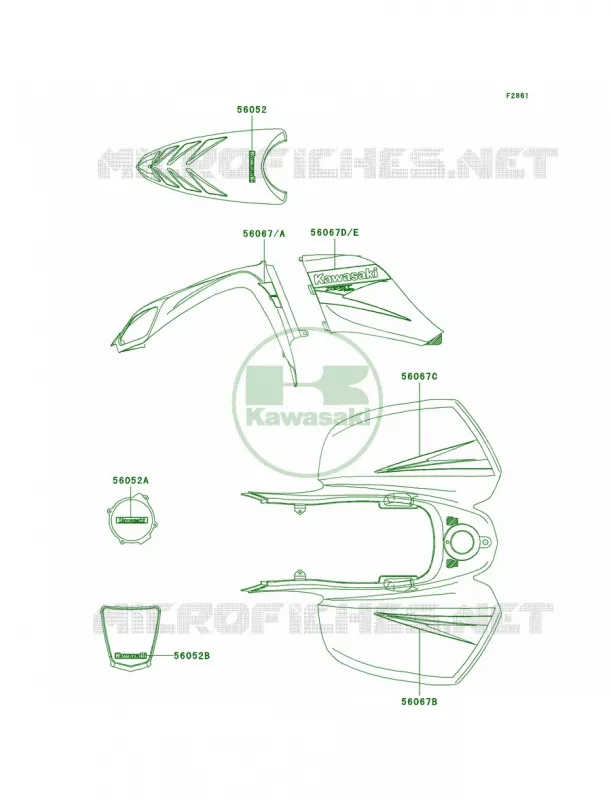 Decals Kawasaki QUAD 700 2006 KFX700  KSV700C6F