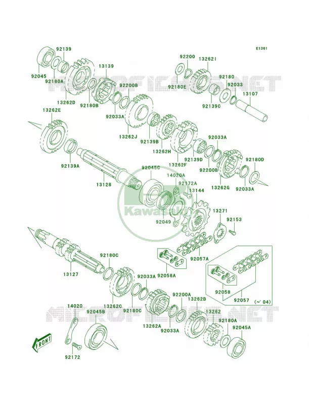 Transmission Kawasaki QUAD 400 2005 KFX400  KSF400-A3