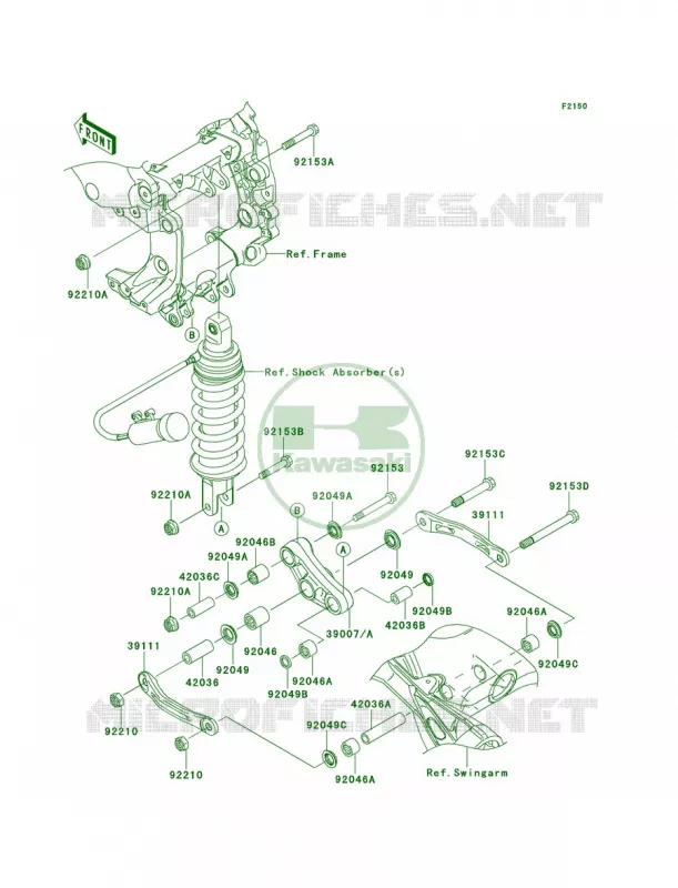 Rear Suspension Kawasaki MOTOS 1400 2009 Concours 14 ABS  ZG1400A9F