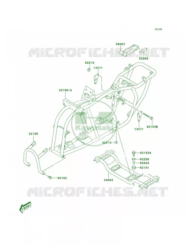 Frame Kawasaki QUAD 50 2005 KFX50  KSF50-A3