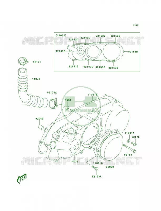Engine Covers Kawasaki QUAD 80 2005 KFX80  KSF80-A3