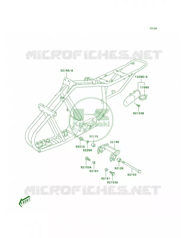 Frame Kawasaki QUAD 80 2005 KFX80  KSF80-A3