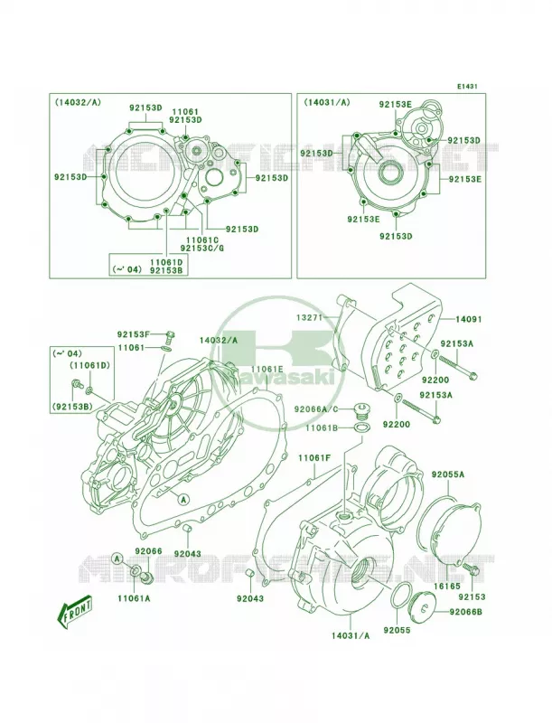 Engine Covers Kawasaki QUAD 400 2004 KFX400  KSF400-A2