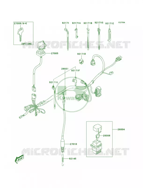 Ignition SwitchA2 Kawasaki QUAD 400 2004 KFX400  KSF400-A2