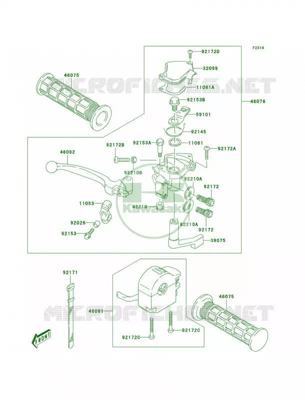 Handle Lever Kawasaki QUAD 80 2004 KFX80  KSF80-A2