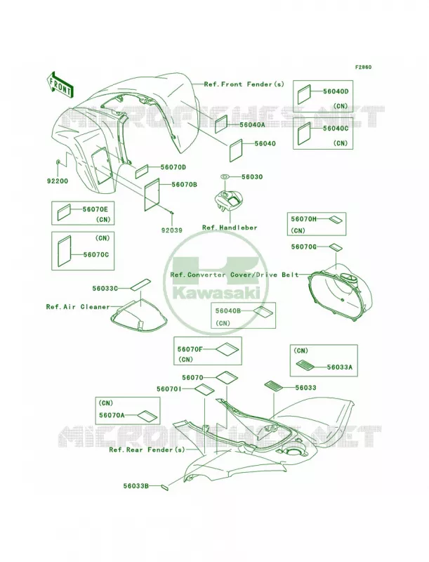 LabelsB1 Kawasaki QUAD 700 2004 KFX700 V Force  KSV700-B1
