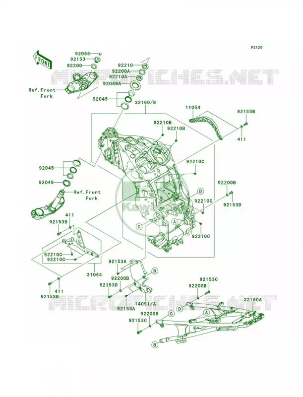 Frame Kawasaki MOTOS 1400 2008 Concours 14  ZG1400B8F