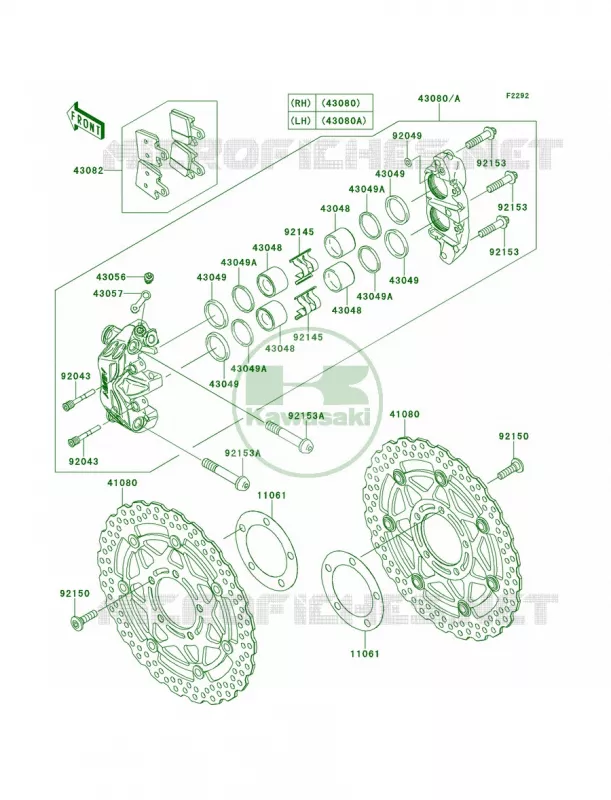 Front Brake Kawasaki MOTOS 1400 2008 Concours 14  ZG1400B8F