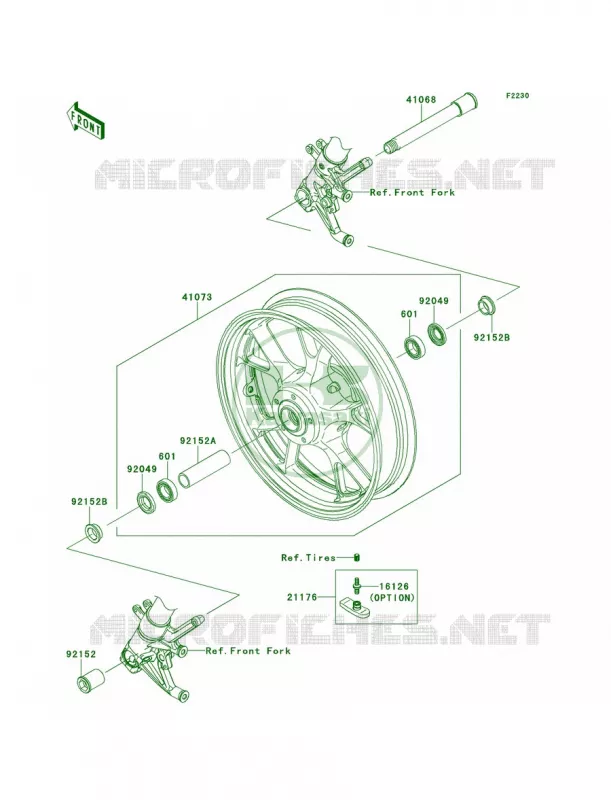 Front Wheel Kawasaki MOTOS 1400 2008 Concours 14  ZG1400B8F