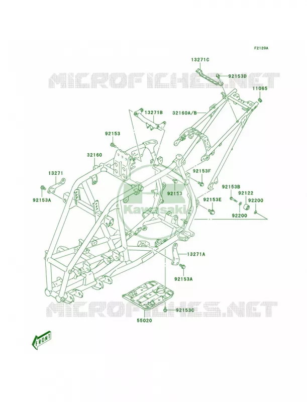 FrameA3 Kawasaki QUAD 400 2003 KFX400  KSF400-A1