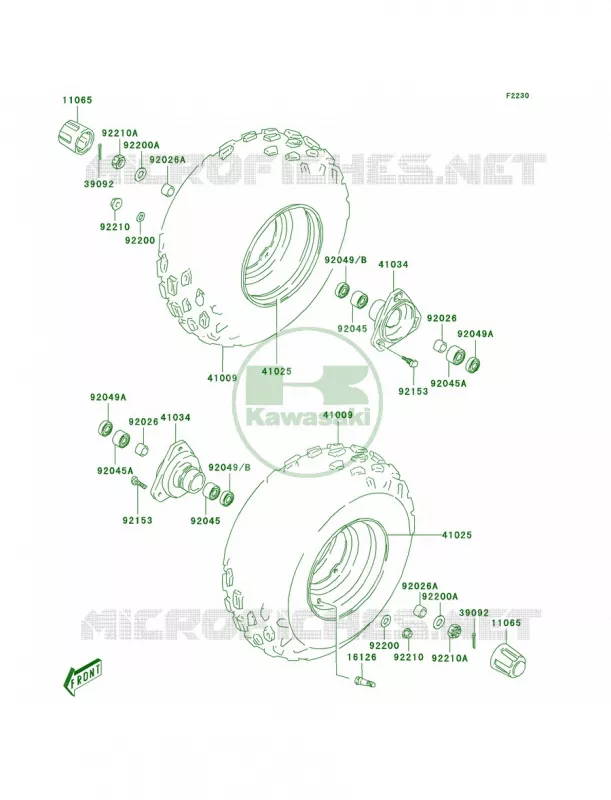 Front Hub Kawasaki QUAD 80 2003 KFX80  KSF80-A1