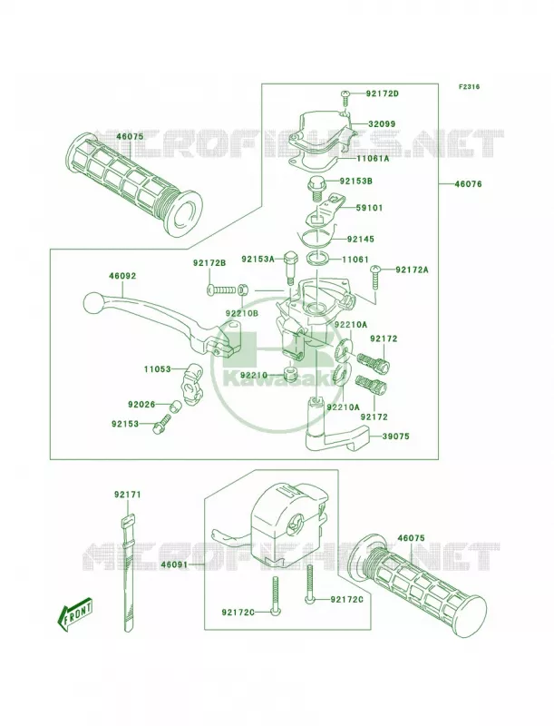 Handle Lever Kawasaki QUAD 80 2003 KFX80  KSF80-A1